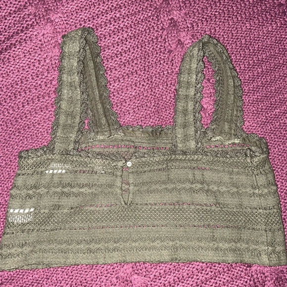 Aerie green crochet top - Picture 2 of 3